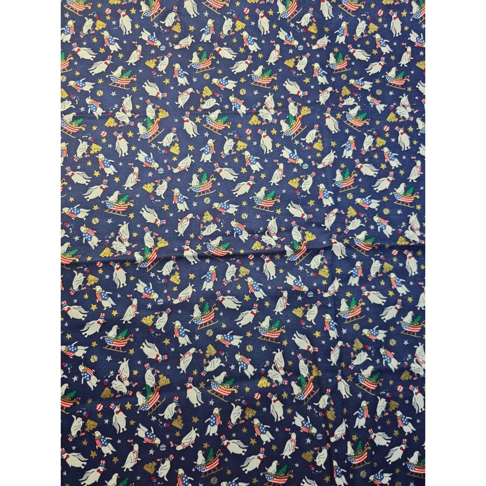 PATRIOTIC SCATTERED PENGUINS MADE FOR JOANN STORES COTTON FABRIC   3/4 YD G7